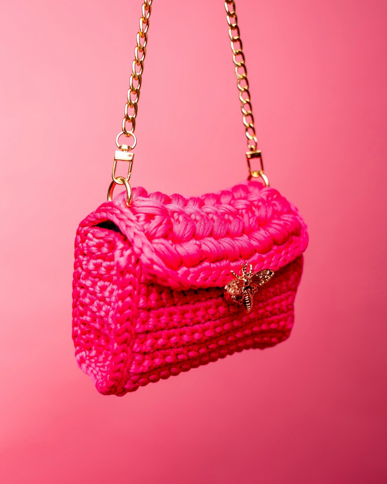 Hot Pink Bee Crossbody Bag